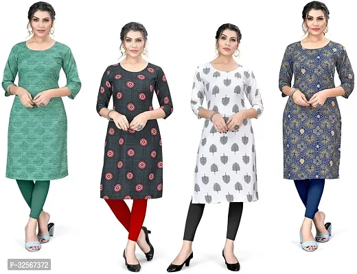 Reliable Crepe Printed Kurta For Women- Pack Of 4-thumb0