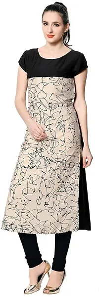 Stylish Crepe Printed Straight Kurtis