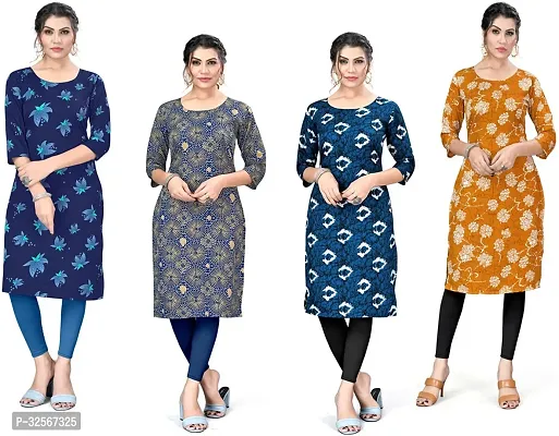 Reliable Crepe Printed Kurta For Women- Pack Of 4-thumb0