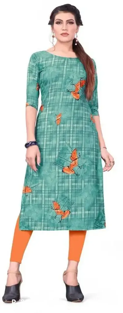 Stylish Crepe Stitched Kurta For Women-thumb0