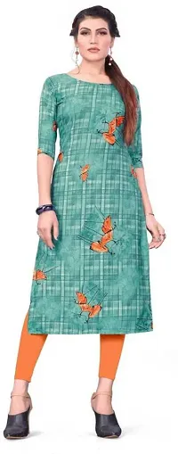 Stylish Crepe Printed A-Line Kurtis For Women