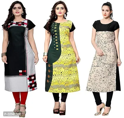 Reliable Crepe Printed Kurta For Women- Pack Of 3-thumb0