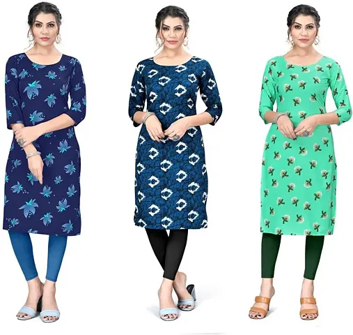 Reliable Crepe Kurta For Women- Pack Of 3