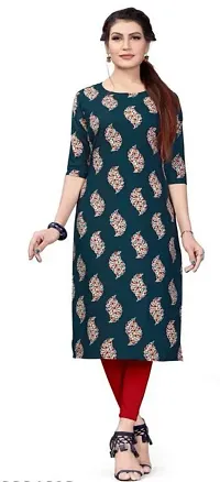 Stylish Crepe Printed Straight Kurtis