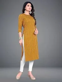 Stylish Yellow Crepe Printed Stitched Kurta For Women-thumb3