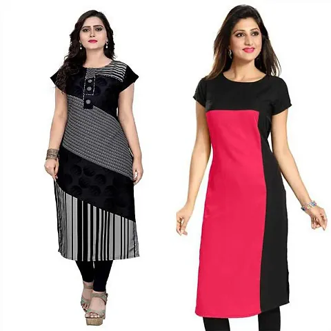 Designer Crepe Kurta For Women Combo Of 2