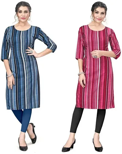 Stylish Crepe Kurta For Women Pack Of 2