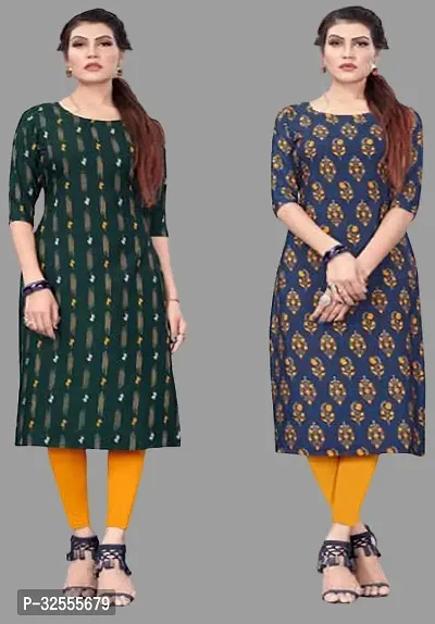 Fancy Crepe Kurtas For Women Combo Of 2-thumb0