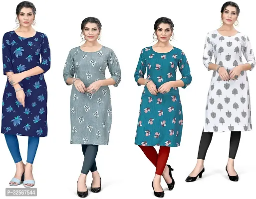 Reliable Crepe Printed Kurta For Women- Pack Of 4-thumb0