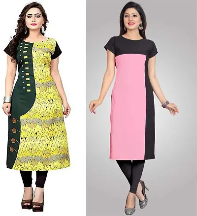 Stylish Crepe Kurta For Women Pack Of 2