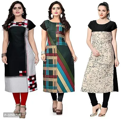 Fancy Crepe Kurtas For Women Combo Of 3