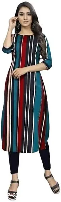 Reliable Crepe Striped Kurta For Women-thumb0