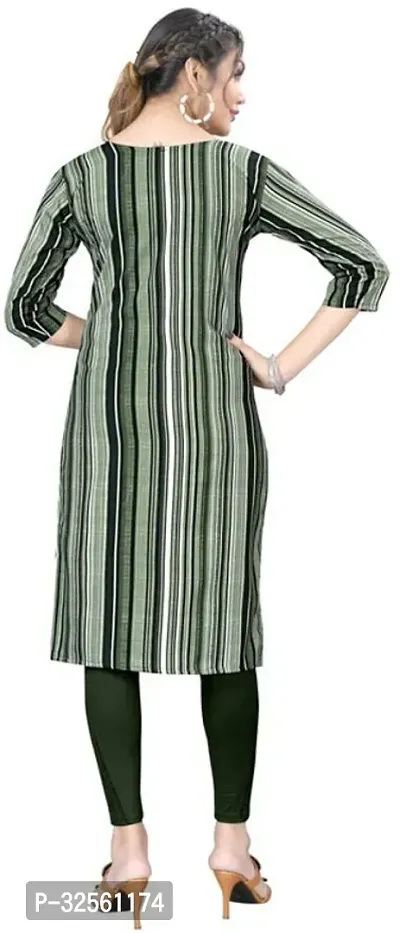 Stylish Green Crepe Printed Stitched Kurta For Women-thumb2