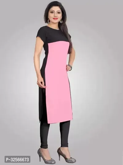 Reliable Crepe Colourblocked Kurta For Women-thumb3