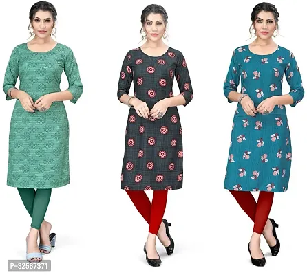 Reliable Crepe Printed Kurta For Women- Pack Of 3-thumb0