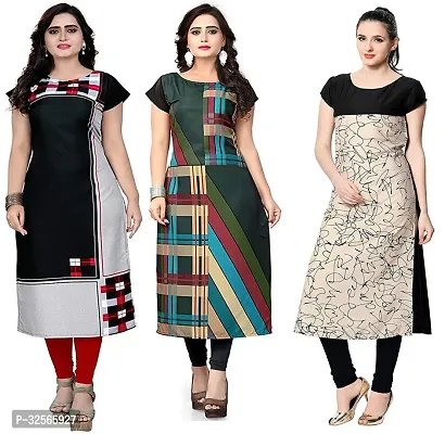 Reliable Crepe Printed Kurta For Women- Pack Of 3-thumb0