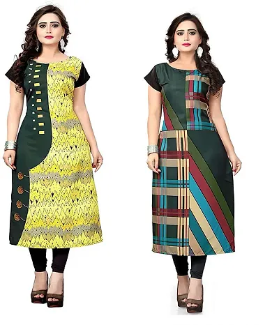 Stylish Crepe Kurta For Women Pack Of 2