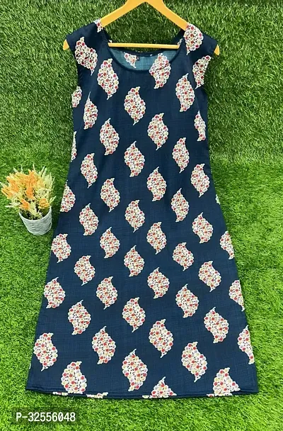 Stylish Navy Blue Crepe Kurta For Women