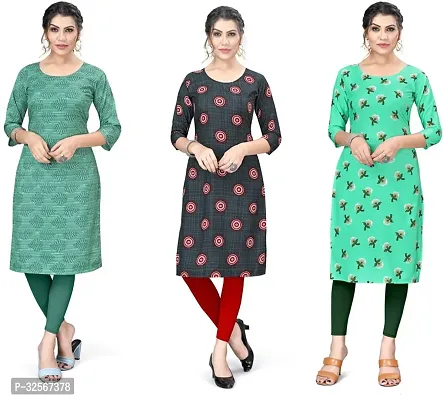 Reliable Crepe Printed Kurta For Women- Pack Of 3-thumb0