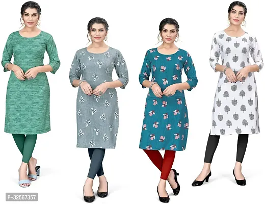 Reliable Crepe Printed Kurta For Women- Pack Of 4-thumb0