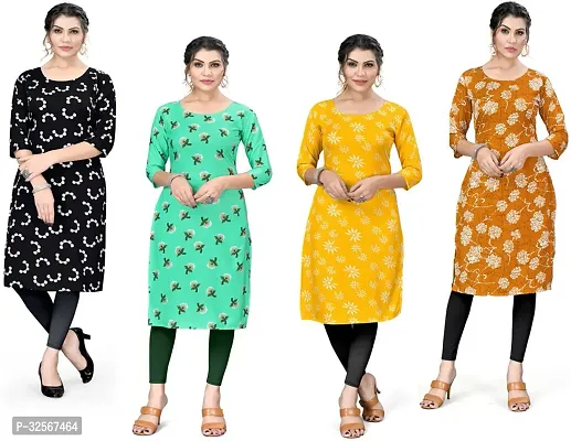 Reliable Crepe Printed Kurta For Women- Pack Of 4