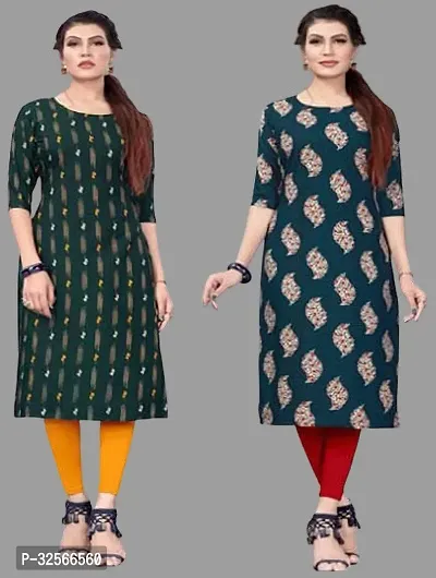 Reliable Crepe Printed Kurta For Women- Pack Of 2-thumb0