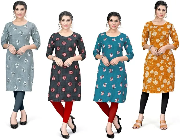 Fancy Combo of 4 Crepe Kurti