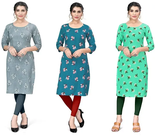 Reliable Crepe Kurta For Women- Pack Of 3