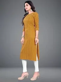 Stylish Yellow Crepe Printed Stitched Kurta For Women-thumb2