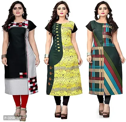 Reliable Crepe Printed Kurta For Women- Pack Of 3-thumb0