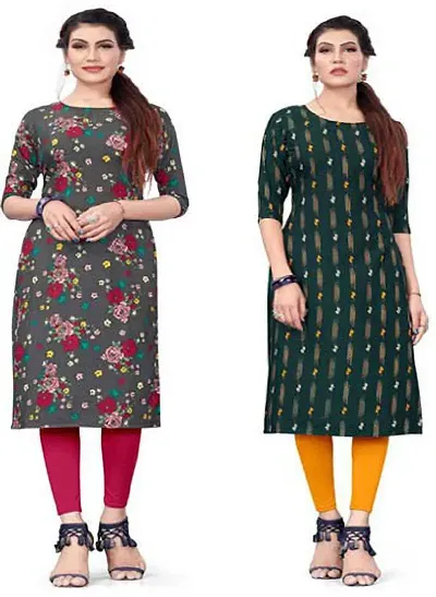 Fancy Printed Crepe Kurta For Pack Of 2 Vol 1