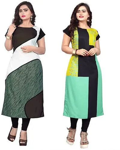 Stylish Women Crepe Casual Kurta Pack of 2