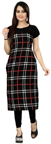 Reliable Crepe Checked Kurta For Women-thumb0