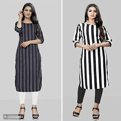 Fancy Crepe Kurtas For Women Combo Of 2-thumb0