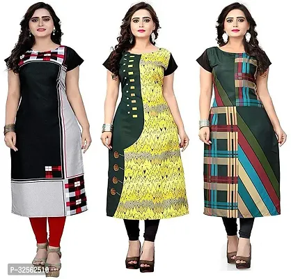 Stylish Crepe Stitched Kurta For Women Combo Of 3