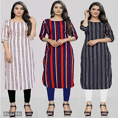 Beautiful Crepe Printed Kurta For Women Pack of 3