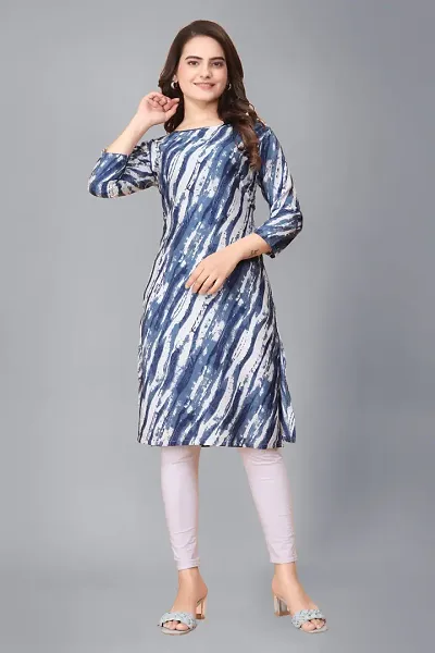 Stylish Crepe Printed Straight Kurtis