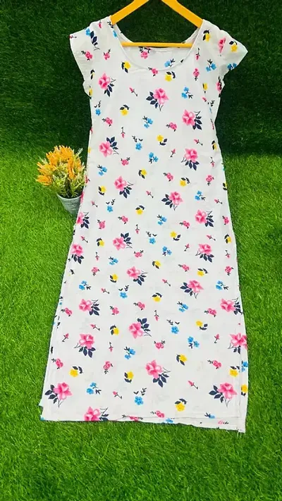 Stylish Crepe Printed Straight Kurtis