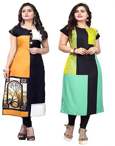 Stylish Crepe Kurta For Women Pack Of 2