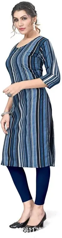 Stylish Blue Crepe Printed Stitched Kurta For Women-thumb3