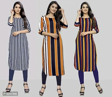 Beautiful Crepe Printed Kurta For Women Pack of 3