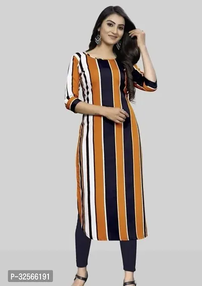 Reliable Crepe Striped Kurta For Women-thumb0