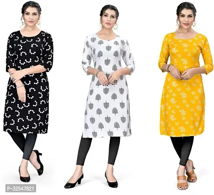 Beautiful Crepe Printed Kurta For Women Pack of 3