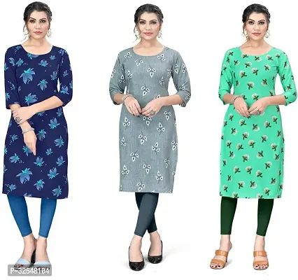 Beautiful Crepe Printed Kurta For Women Pack of 3