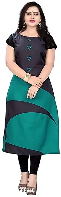 Reliable Crepe Colourblocked Kurta For Women-thumb0