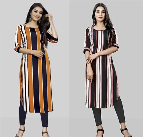 Stylish Women Crepe Casual Kurta Pack of 2