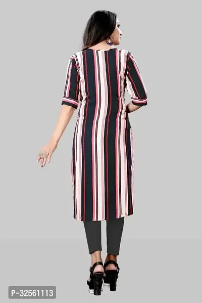 Stylish Multicoloured Crepe Printed Stitched Kurta For Women-thumb2