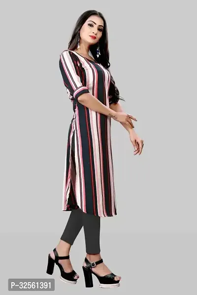 Stylish Multicoloured Crepe Printed Stitched Kurta For Women Combo Of 3-thumb3