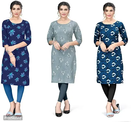 Stylish Crepe Stitched Kurta For Women Combo Of 3