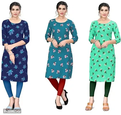 Stylish Crepe Stitched Kurta For Women Combo Of 3